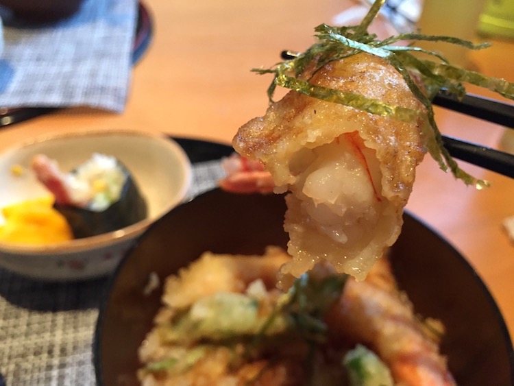 味自慢さむらいの天丼の海老