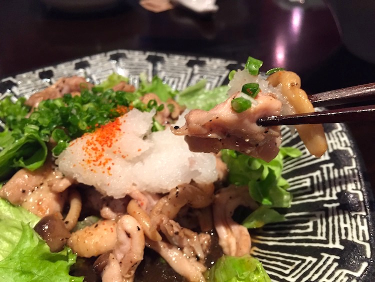 虹ノ介のせせり焼きおろしポン酢
