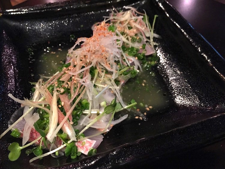 虹ノ介の赤マチと香味野菜の塩たたき