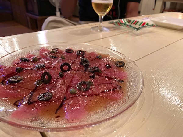 石垣島の鮮魚イタリアンあわ屋のカルパッチョ